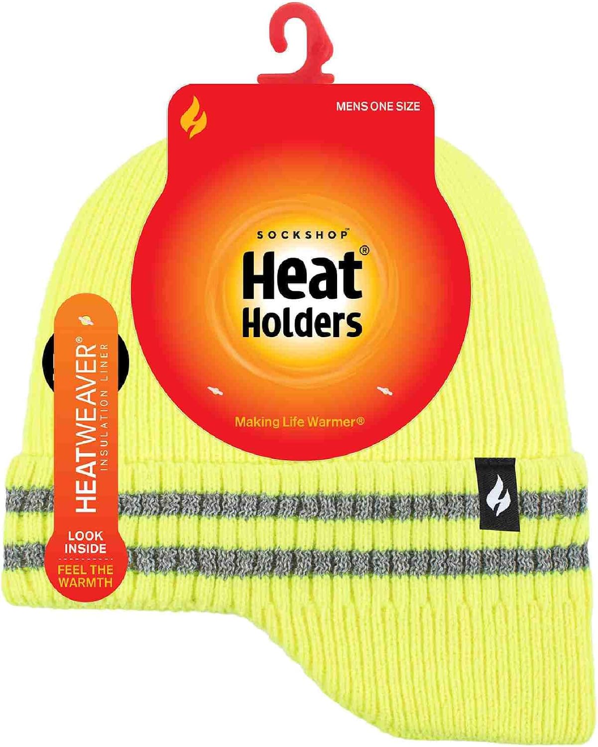 Gorro térmico con orejeras rayas reflectantes hombre