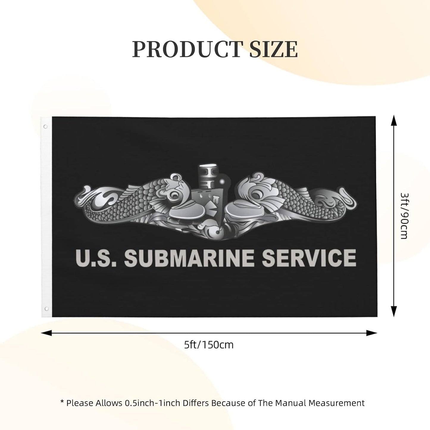 Bandera servicio submarino 3x5ft doble cara jardín