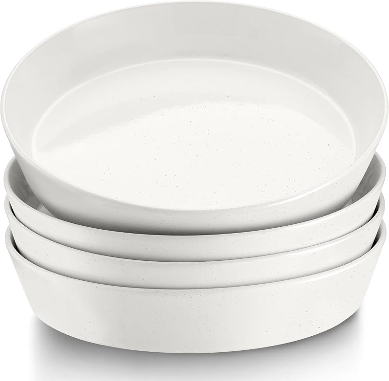 4 Pzas Cuencos Cerámica 8.7pulg para Pasta y Ensalada Blanco