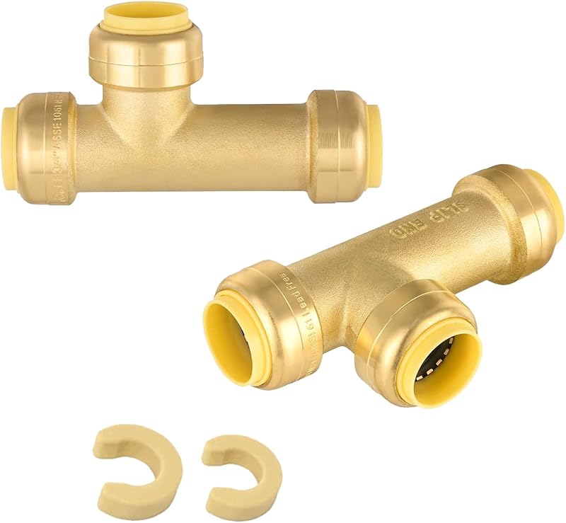 2 Pzas Accesorio Push Fit PTC Bronce para Tubos PEX Cobre