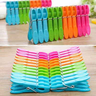 48 Pinzas Plástico Coloridas para Ropa y Alimentos