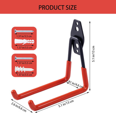 2 Pzas Gancho Metal para Colgar Herramientas Garaje Exterior