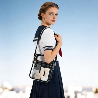 Bolso cruzado transparente impermeable PVC ligero