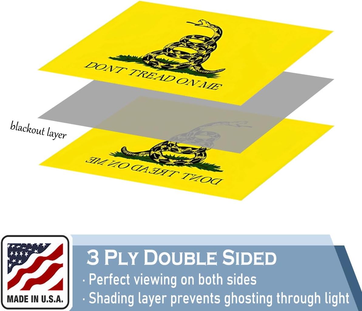 Bandera Gadsden 2x3ft doble cara ojales latón