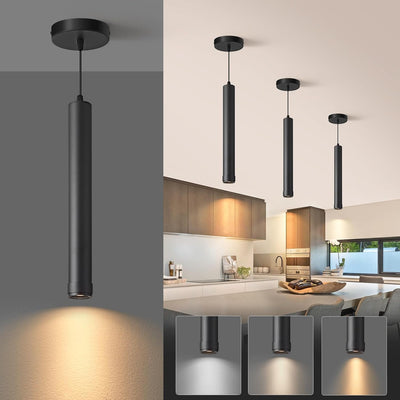 Lámpara colgante LED negra moderna 7W 14.96pulg regulable