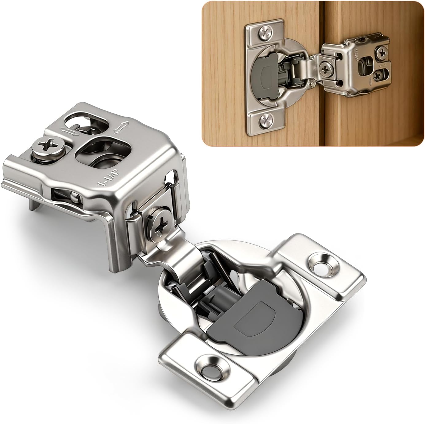 20 Pzas Bisagras Puerta Cocina Cierre Suave 1-1/4pulg