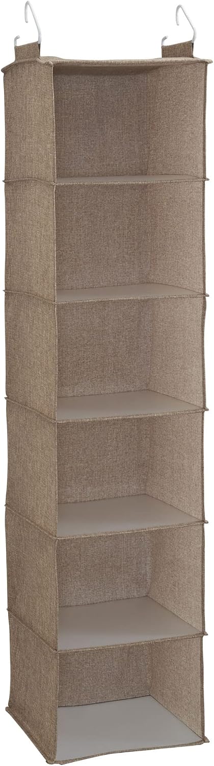 Organiz. armario colgante 6 estantes tela lino beige