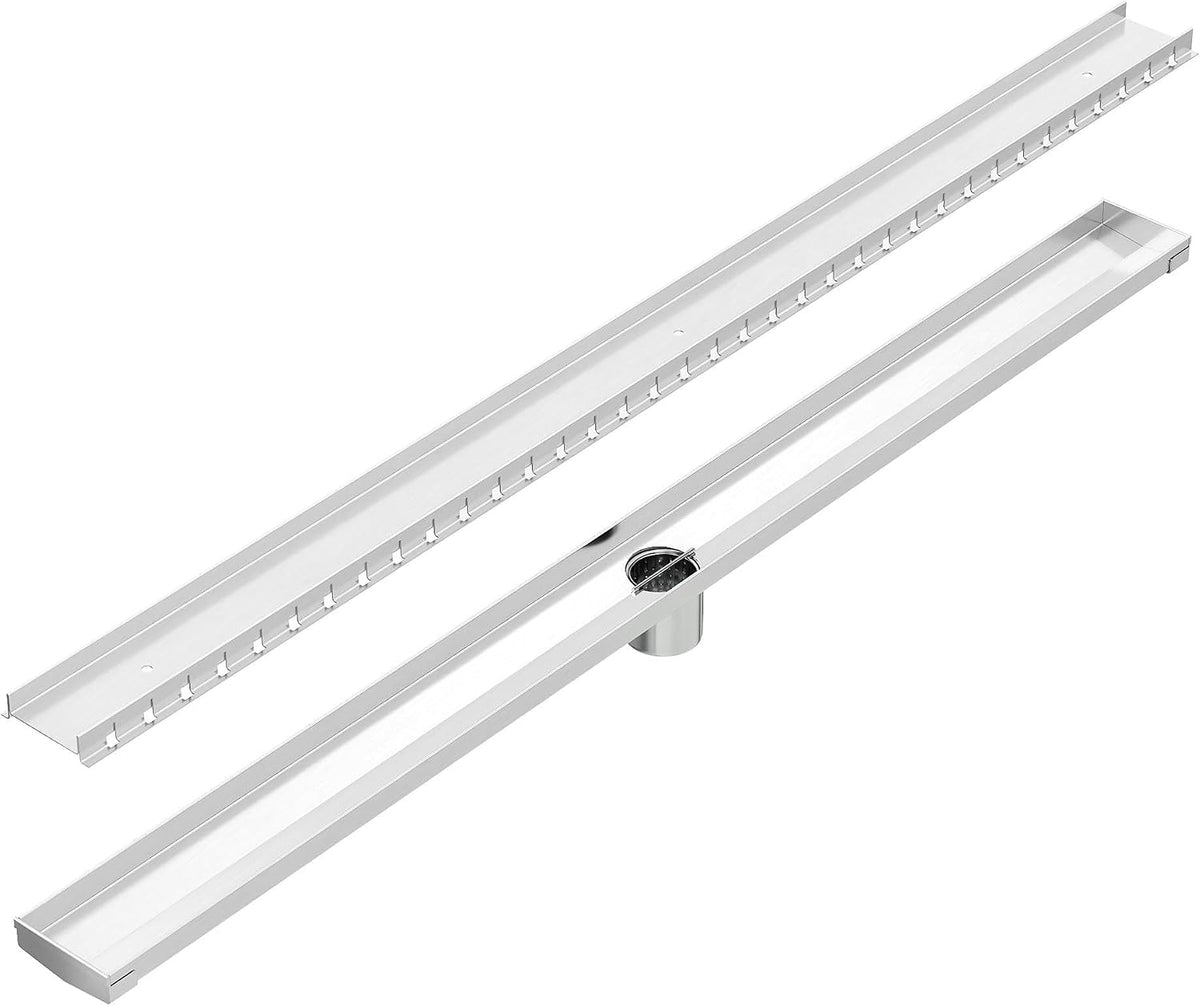 Drenaje ducha rectangular acero inox 304 40pulg con recogedor pelo