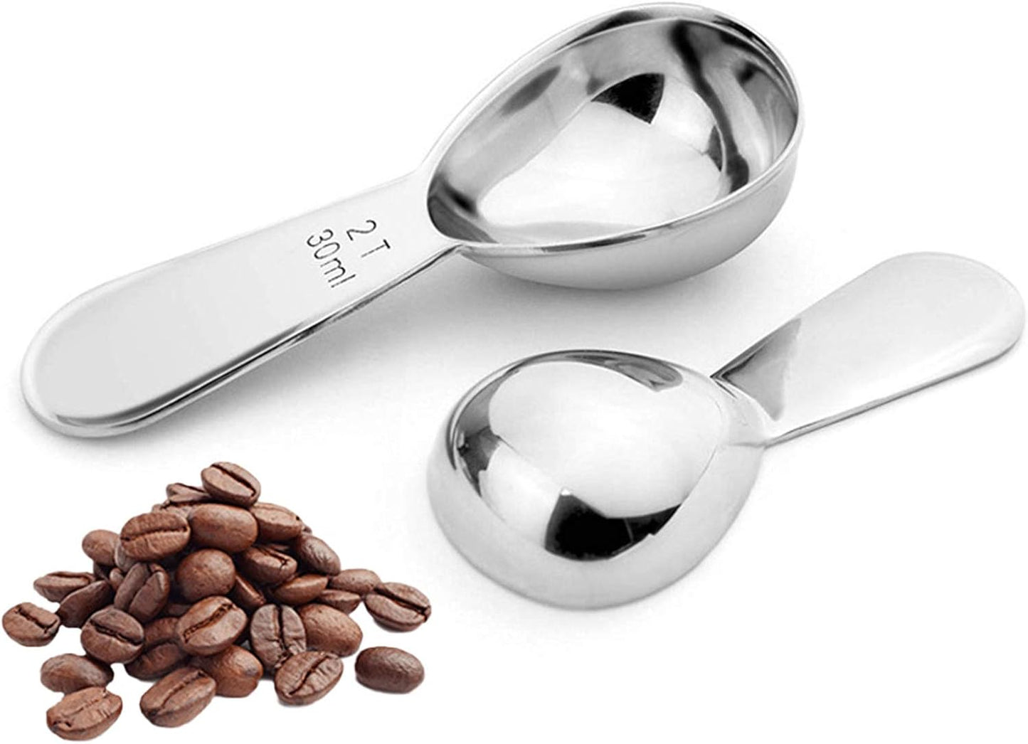 Juego 2 Cucharas Acero Inox Medidor Té y Azúcar