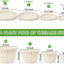 Maceta plástico 14" set 4 con platillo blanco