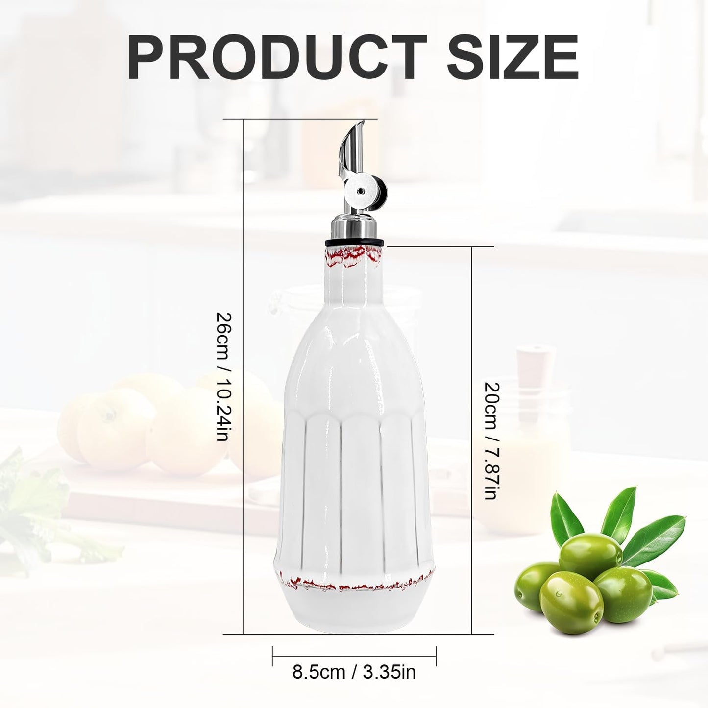 Botella dispensadora aceite oliva cerámica 18oz boquilla inox