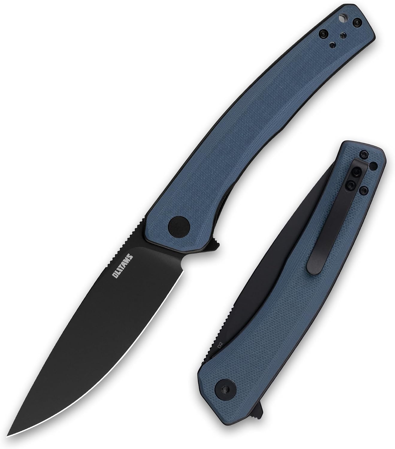 Cuchillo plegable G066 D2 mango G10 blanco camping