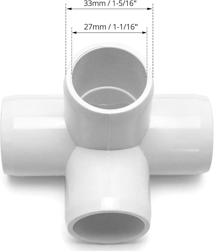 40 Accesorios PVC Codo 4 Vías 3/4" Conector Blanco