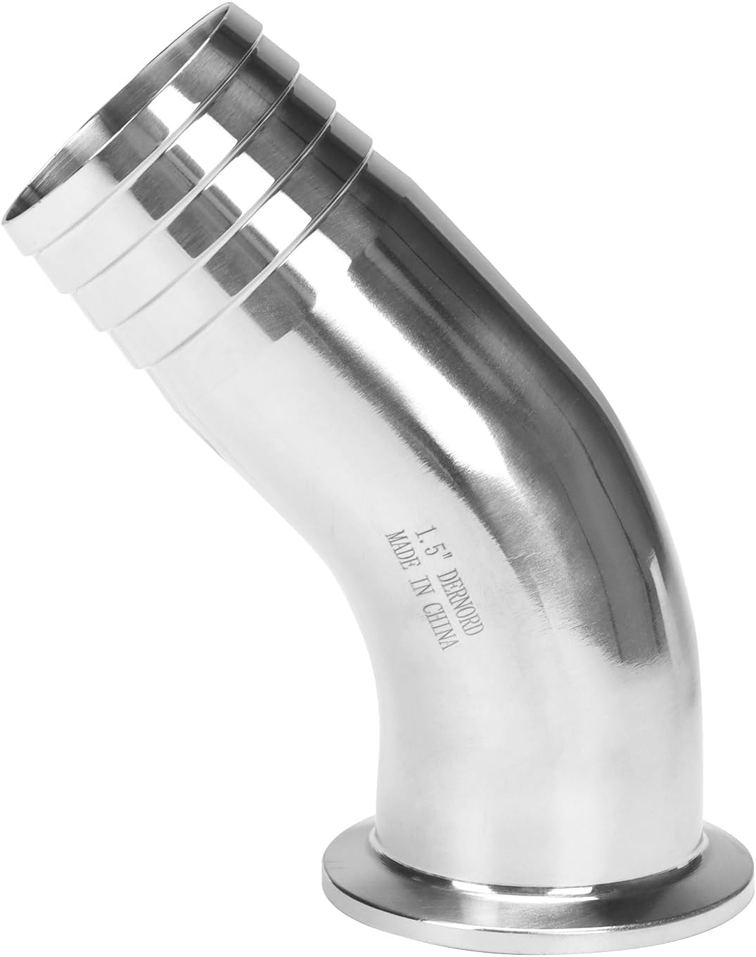 Manguera sanitaria tri clamp 1.5 con codo 45 grados