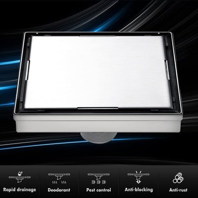 Drenaje ducha cuadrado 6pulg acero inox cepillado