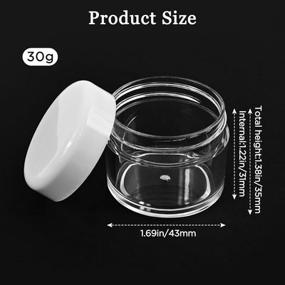 4 Tarros Plástico Transparente 1oz Con Tapas Almacenamiento Viaje