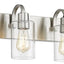 Accesorio lámpara tocador 4 luces níquel vidrio