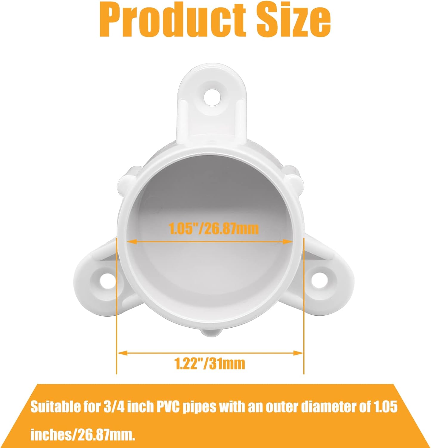 Tapones PVC 3/4pulg para patas mesa soporte varilla blancas 4pzas