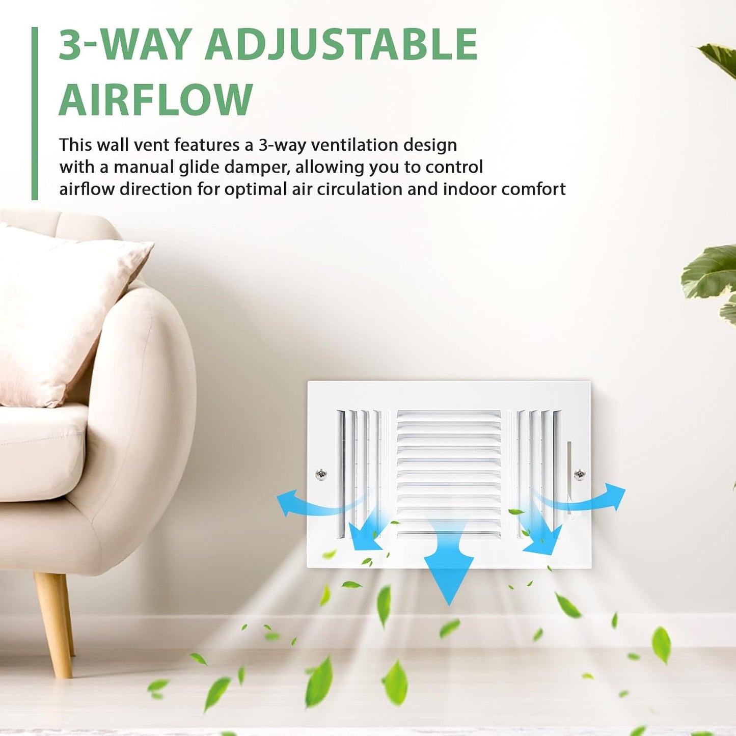 4 Cubiertas Ventilación 10x4pulg Metal Sólido 3 Vías
