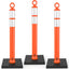 Poste delineador 42pulg naranja con collares reflectantes