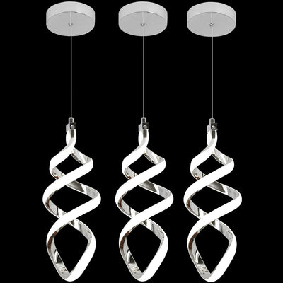Lámpara colgante LED espiral cromado 15W cocina comedor
