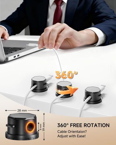 Soporte cables magnéticos giratorios ajustables adhesivos