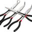 Set 4 alicates punta aguja 11" acero carbono