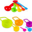Set 8 Tazas y Cucharas Medidoras Plástico Colores Surtidos
