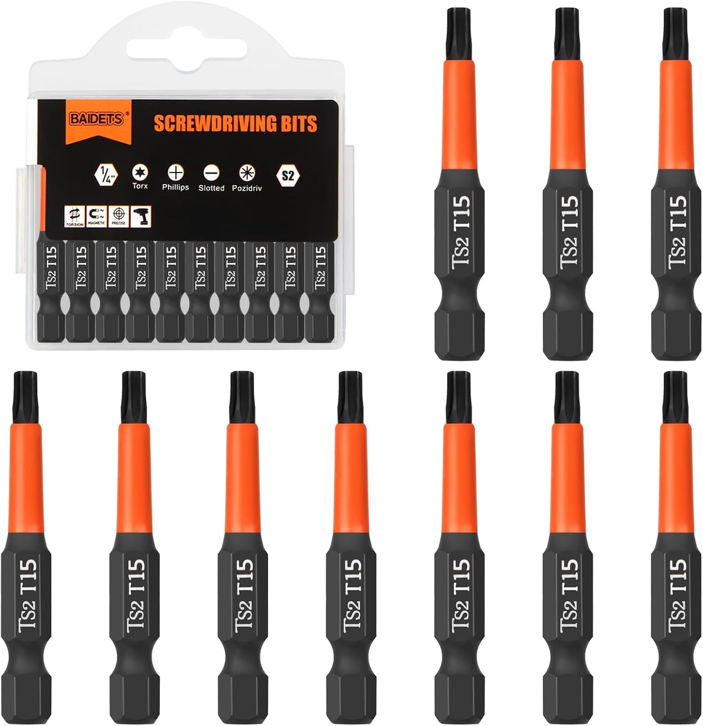 Juego 10 Pzas Destornillador Torx 50mm Caja Almacenamiento