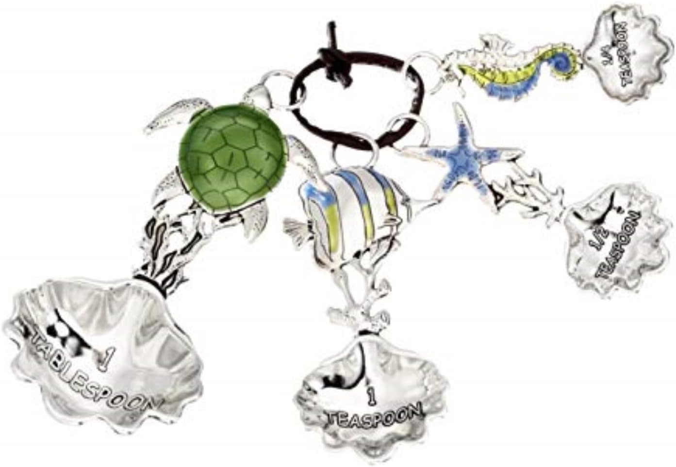 Set 4 cucharas medidoras criaturas marinas plata