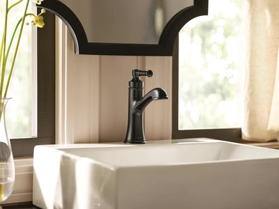 Grifo baño una manija negro mate placa opcional