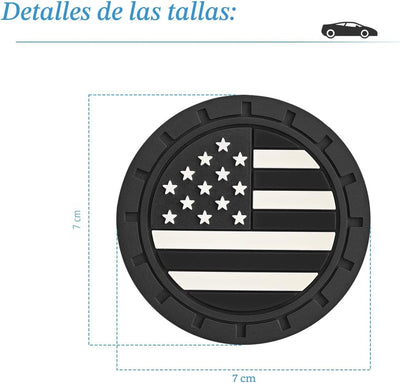 4 Posavasos Auto Bandera EE.UU. 2.75pulg Antideslizante
