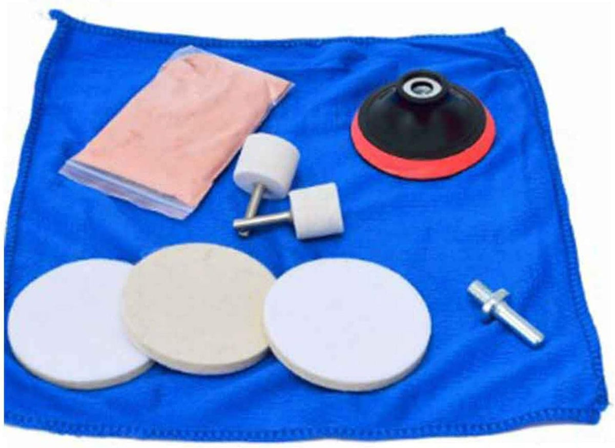 Kit 9 Pzas Vidrio Pulido Óxido Cerio Rueda Parabrisas