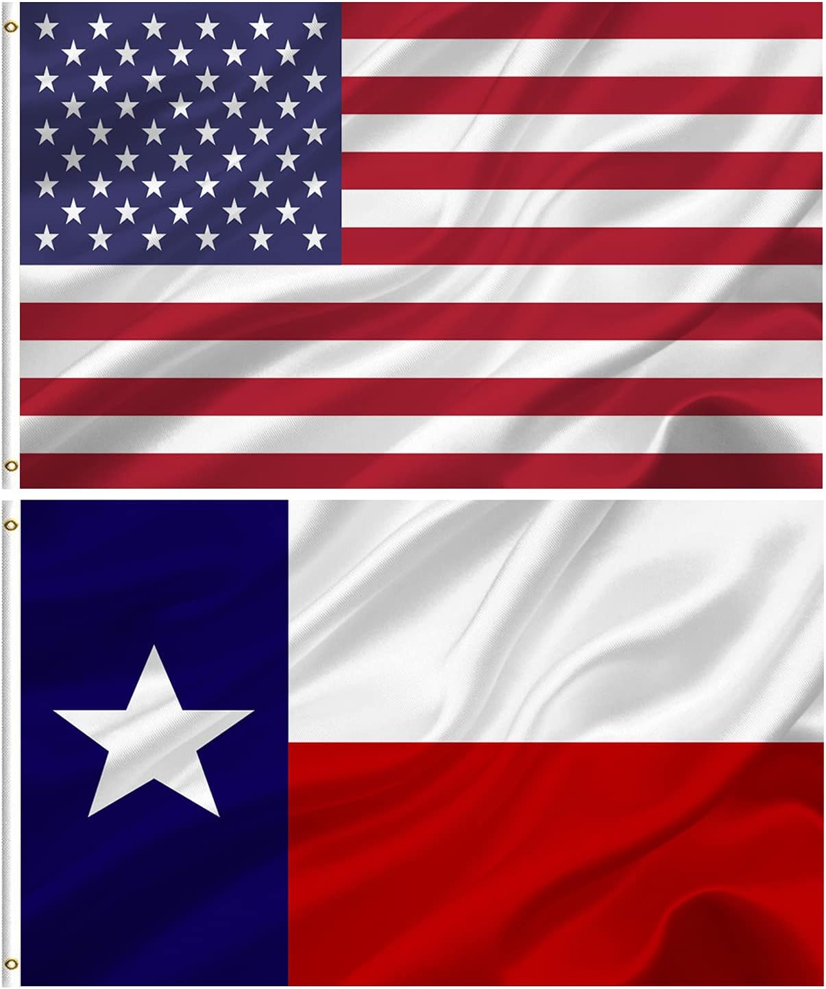 Combo banderas EE.UU. y Texas 3x5 poliéster resistente
