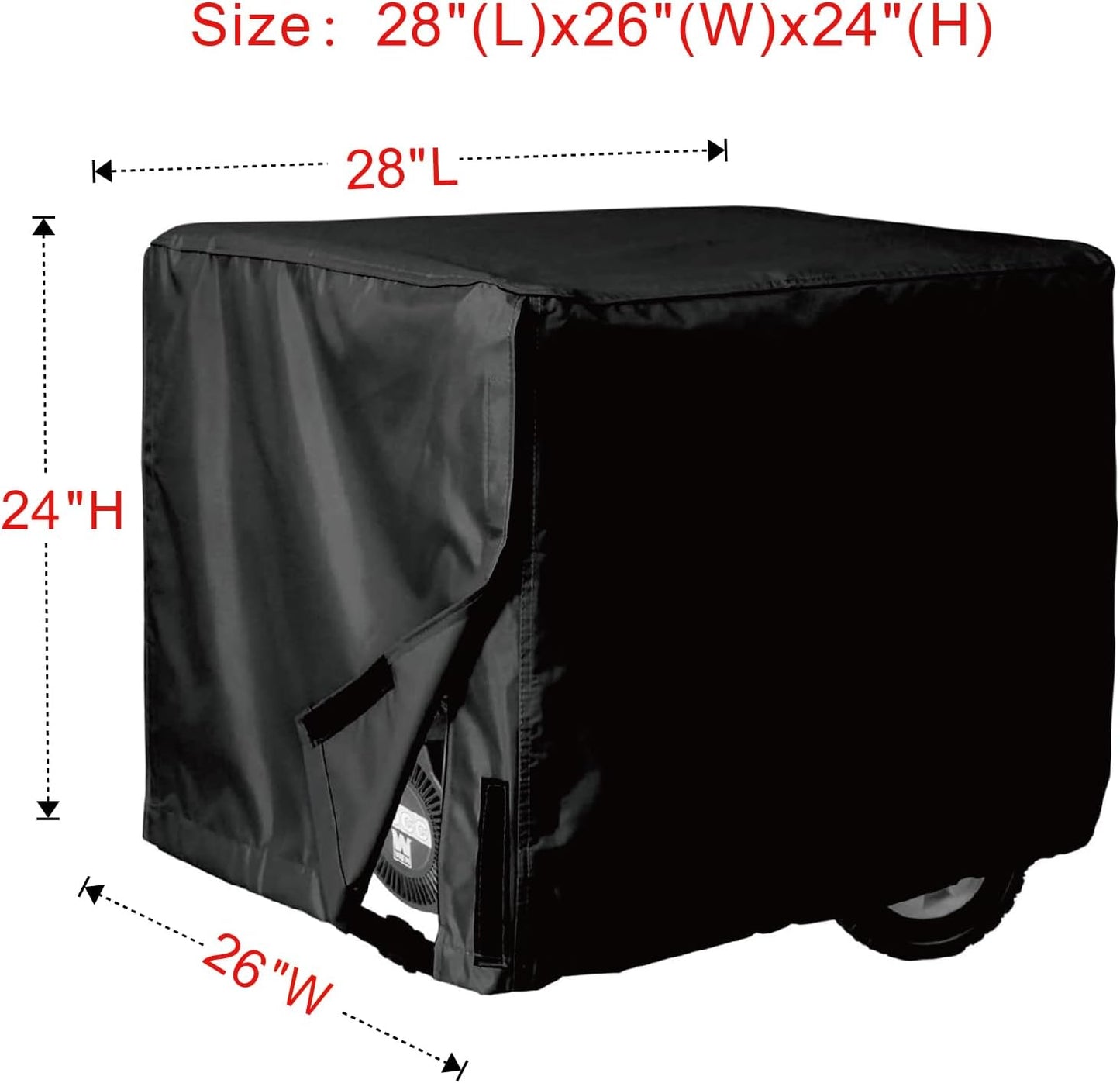 Cubierta impermeable generador 28x26x24pulg color negro