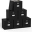 6 Pzas Cubos Almacenamiento Tela Plegables Negro 11x11"