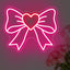 Letrero neón corazón lazo rosa LED para niñas dormitorio