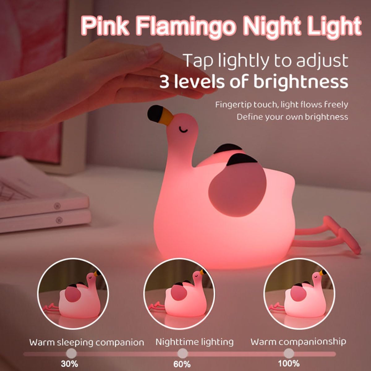 Luz nocturna de silicona rosa para niños dormitorio