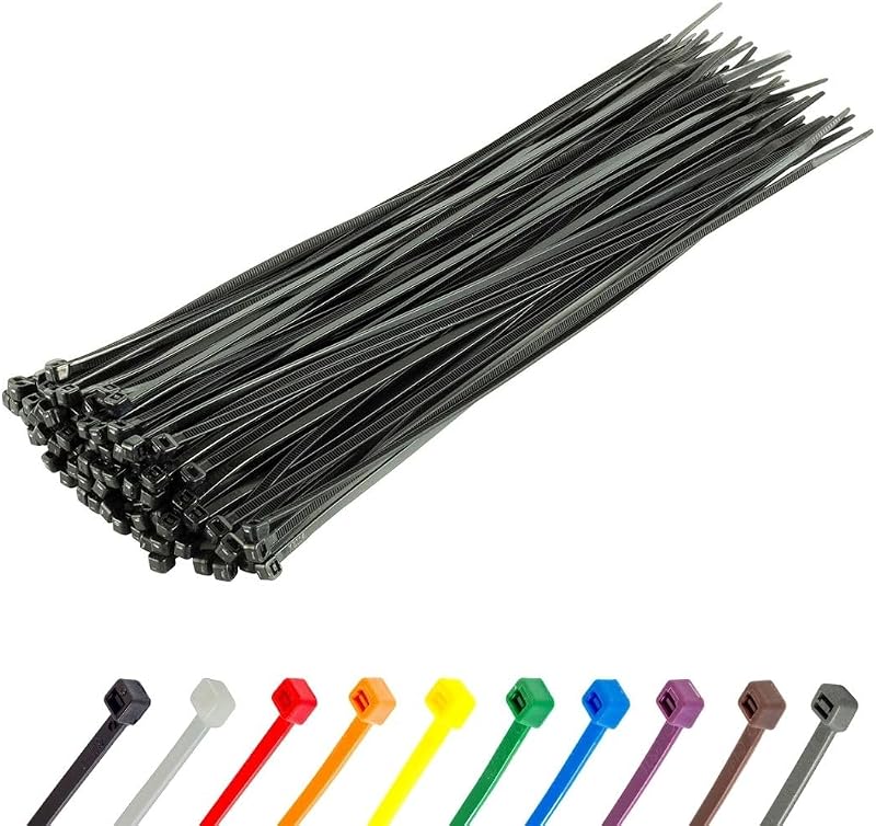 100 Bridas Nailon Negro 11pulg Resistentes UV Autobloqueantes