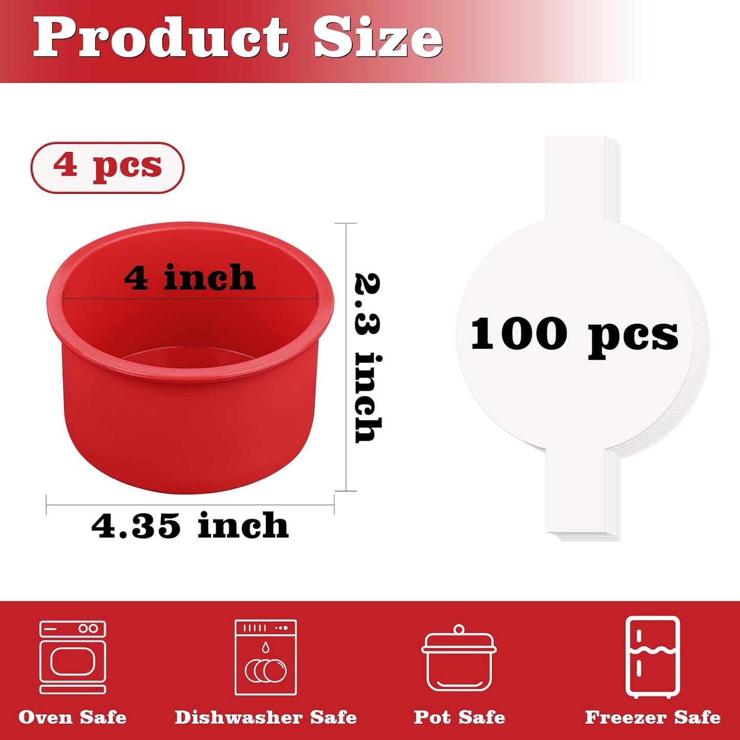 Molde pasteles 4pulg set 4 silicona 100pzas