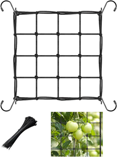 Red elástica jardín 2x2ft soporte plantas trepadoras negro