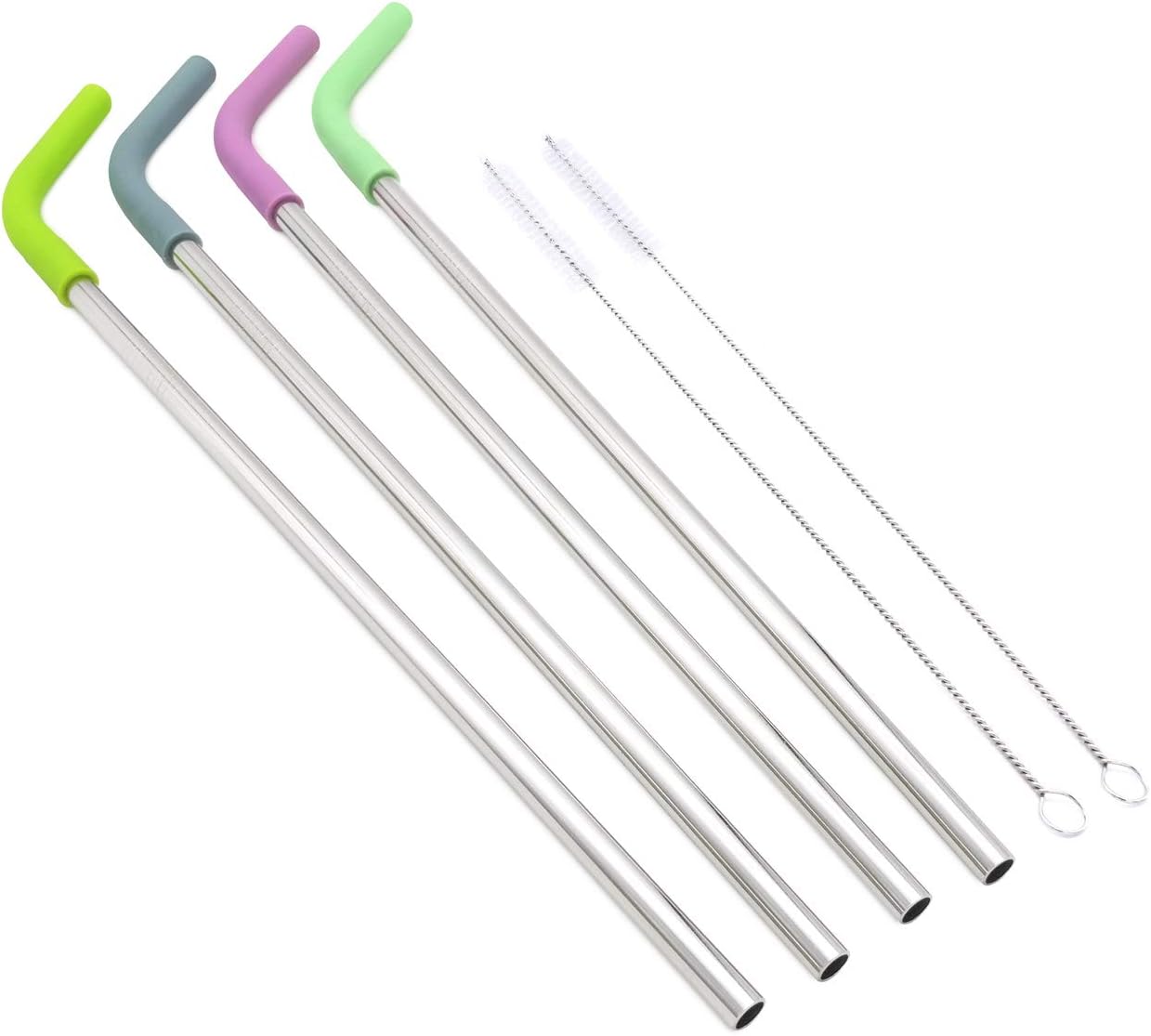 Pajitas reutilizables 13pulg acero inox 18/8 para batidos y bebidas