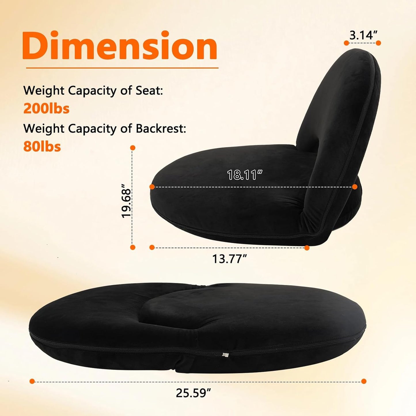 Silla suelo ajustable plegable para meditar y playa