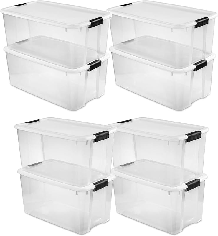 8 Pzas Recipientes Plástico 116qt 70qt Transparentes