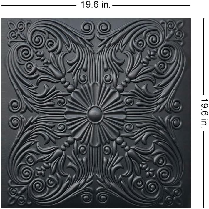 Azulejo techo espuma plata negro mate 96 pzas