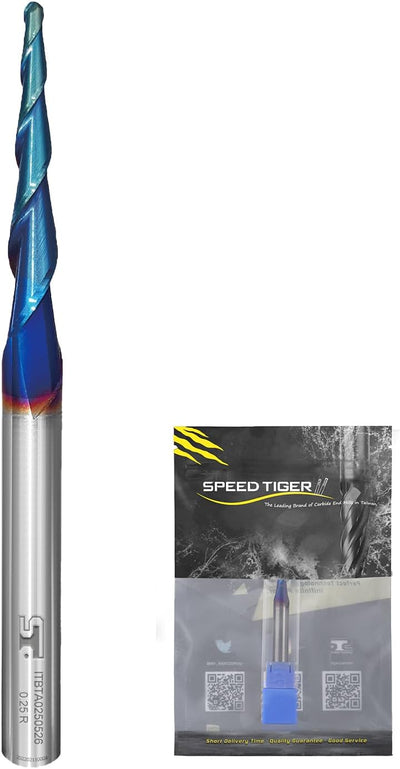 Fresa carburo R0.5 1/4pulg 3pulg para metal acero madera