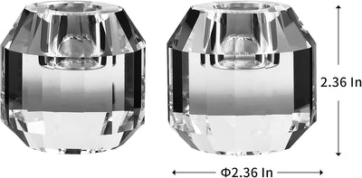 Set 2 portavelas cristal cónicos para mesa boda regalo
