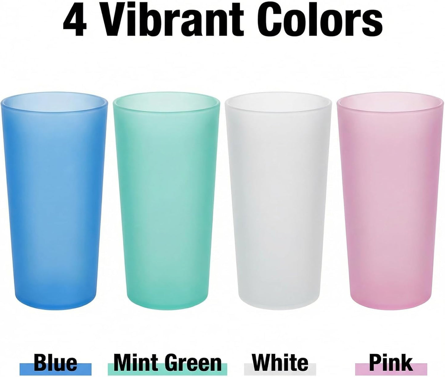 Set 8 vasos plástico irrompible 26oz reutiliz. sin BPA
