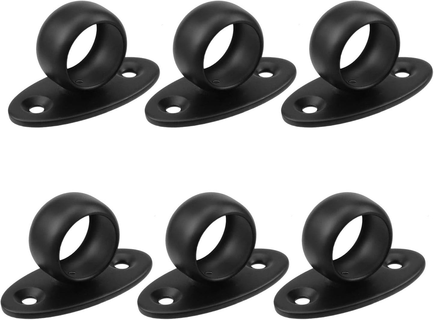 Brida acero inox para barra armario 6 Pzas color negro