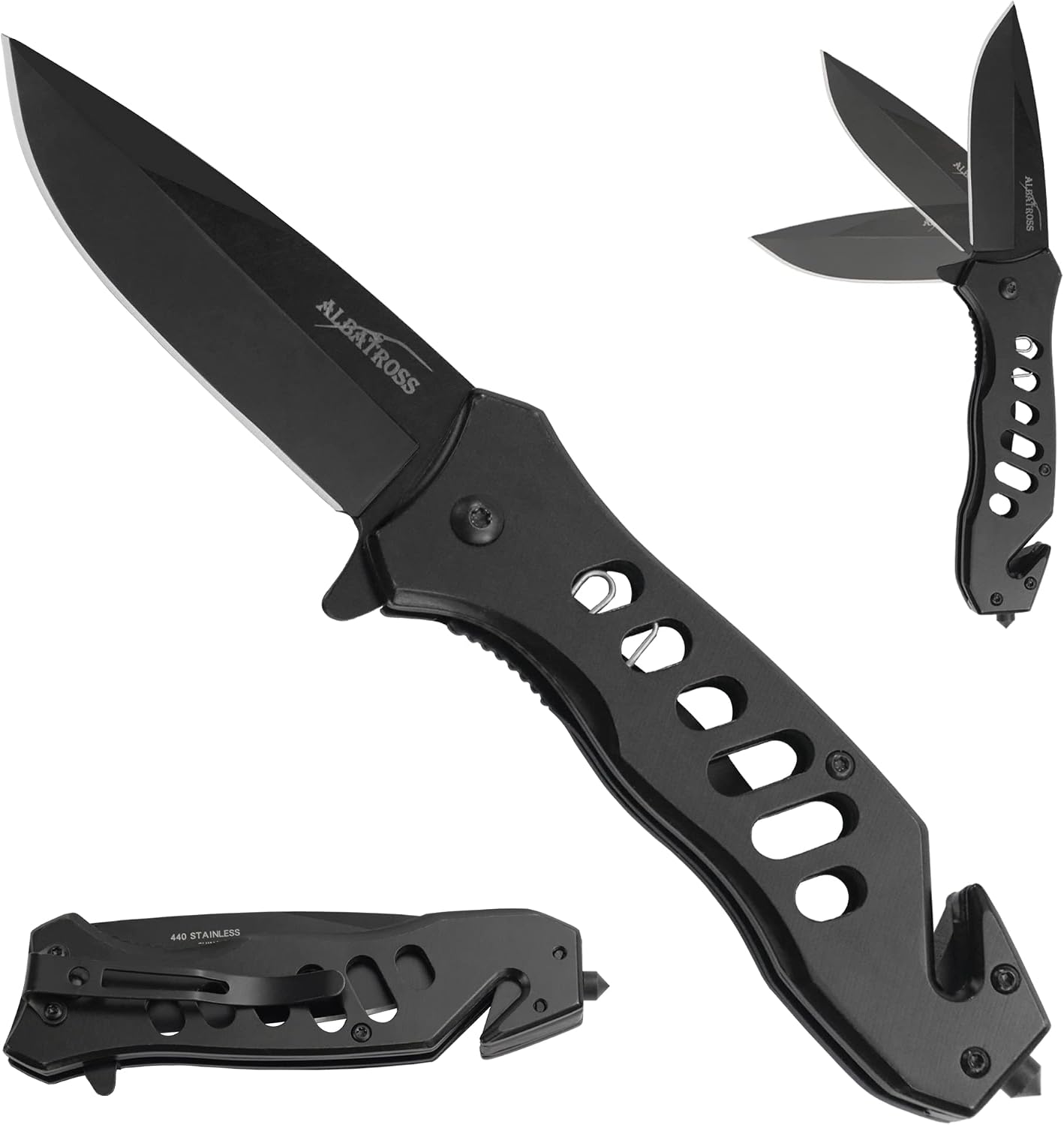 Cuchillo bolsillo plegable multifunción 3pulg acero inox 440C